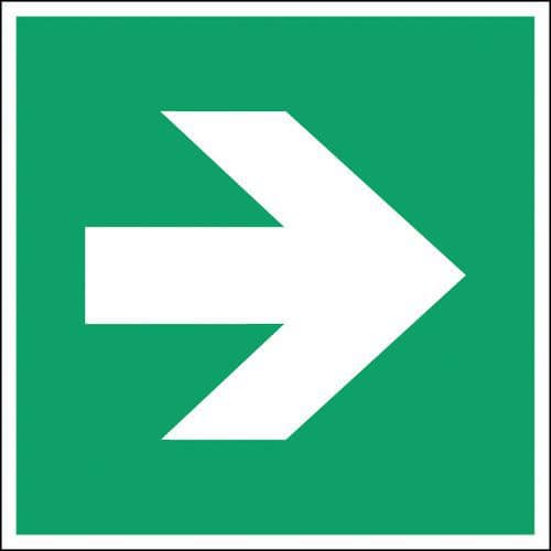 Panel de evacuación - Flecha de dirección a la derecha - Rígido