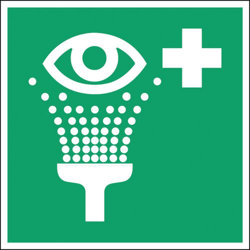 Panel de emergencia - Equipamiento de enjuague de ojos - Rígido