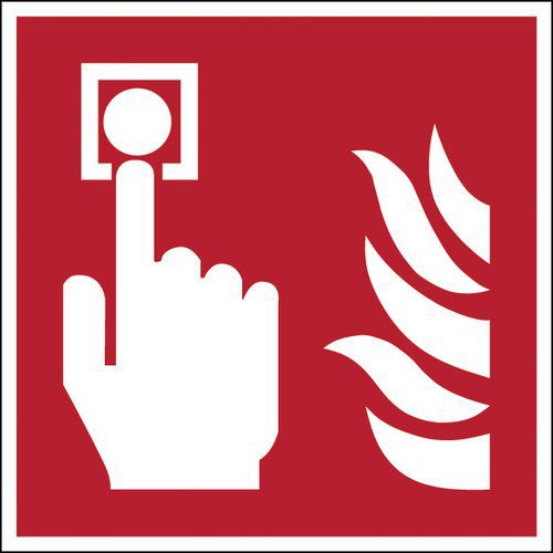 Panel seguridad de incendios cuadrado - Punto de alarma incendios - Rígido