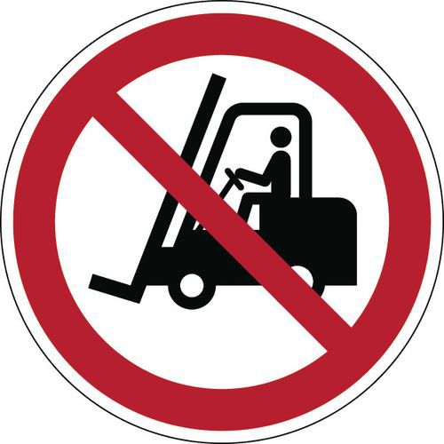Panel prohibición redondo - Prohibido a vehículos industriales - Rígido