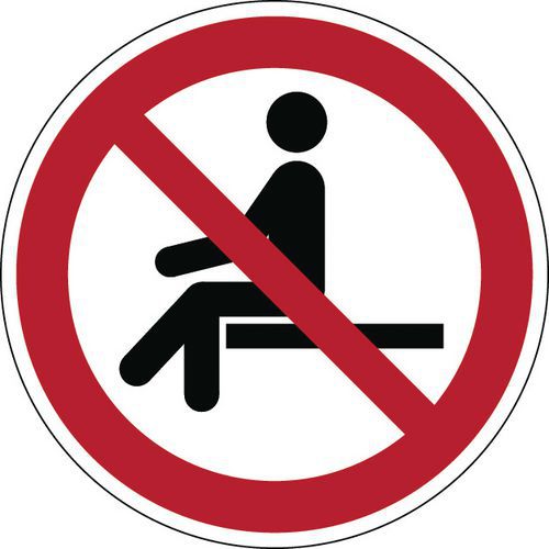 Panel de prohibición - Prohibido sentarse - Rígido