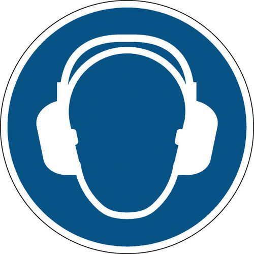 Panel de obligación redondo - Protección auditiva obligatoria - Rígido