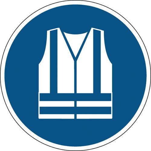 Panel de obligación - Uso de chaleco de seguridad de alta visibilidad - Rígido