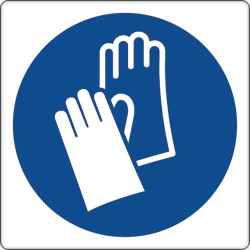 Panel de obligación - Usar guantes de protección - Aluminio