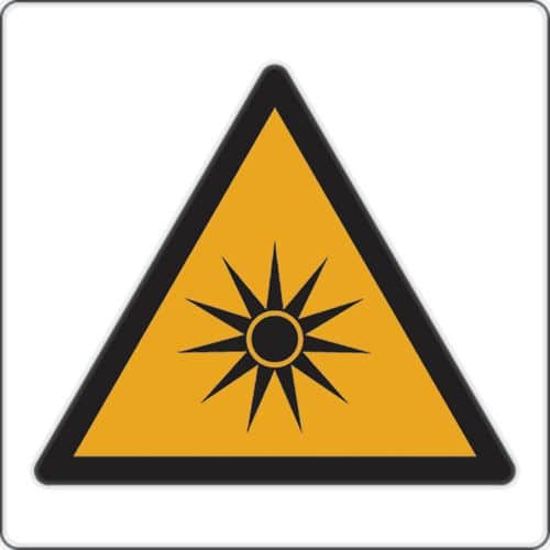 Panel de peligro - Radiaciones ópticas - Aluminio