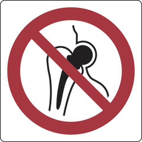 Panel de prohibición - Prohibido portadores de implantes metálicos - Aluminio Panel de prohibición - Prohibido portadores de implantes metálicos - Aluminio