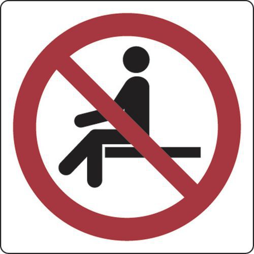 Panel de prohibición - Prohibido sentarse - Aluminio