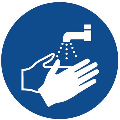 Panel de obligación - Lavarse las manos - Aluminio