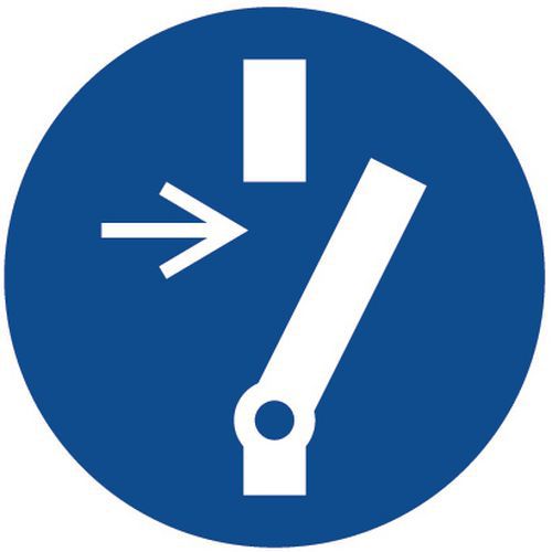 Panel de obligación - Desconectar antes de mantenimiento o reparación - Aluminio