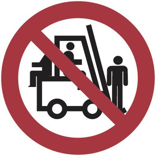 Panel de prohibición - Prohibido transportar personas - Aluminio