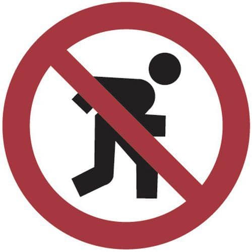 Panel de prohibición - Prohibido correr en los pasillos - Aluminio