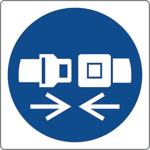 Panel de obligación - Usar cinturón de seguridad - Aluminio