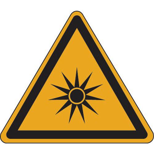 Panel de peligro - Radiaciones ópticas - Aluminio