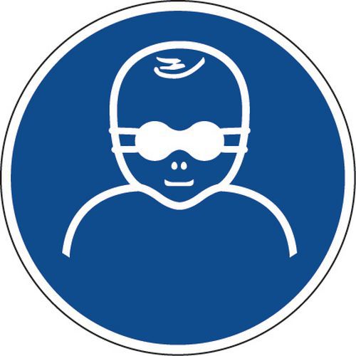 Panel de obligación - Usar gafas vidrios opacos niño - Aluminio