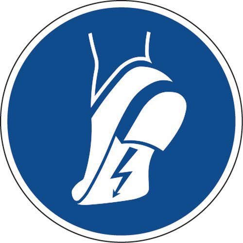 Panel de obligación - Usar calzado antiestático - Aluminio