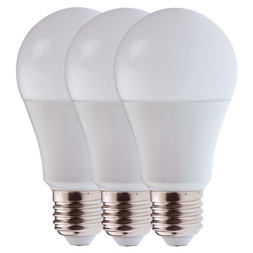 Paquete de 3 bombillas LED estándar E27 9 W - Velamp Paquete de 3 bombillas LED estándar E27 9 W - Velamp