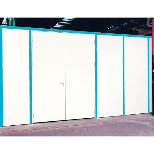 Puerta batiente para cerramientos de taller de melamina - Panel macizo - Altura 3,01 m