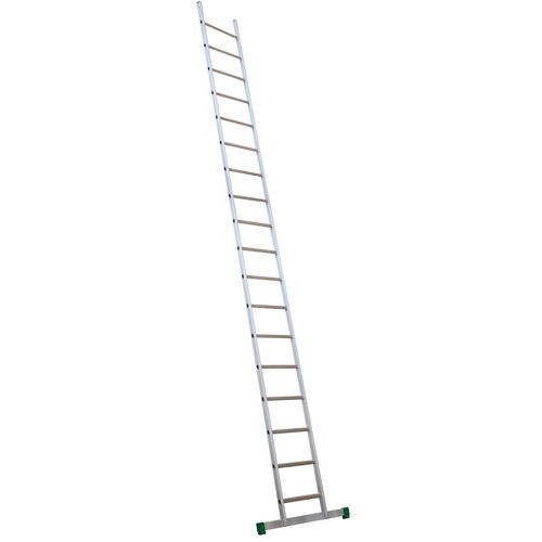 Escalera simple de aluminio Prima - De 11 a 21 peldaños inclinados - Barra estabilizadora - Facal
