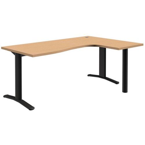 Mesa compacta - Pure - Patas regulables - Haya/gris aluminio