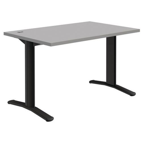 Mesa recta Pure - Gris claro/gris oscuro - Patas fijas