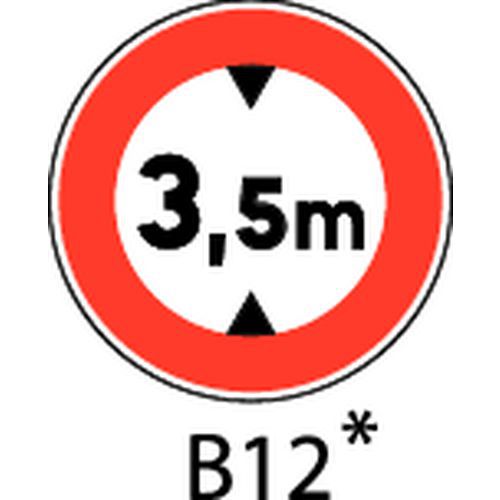 Panel de señalización - B12 - Debe indicarse la altura máxima