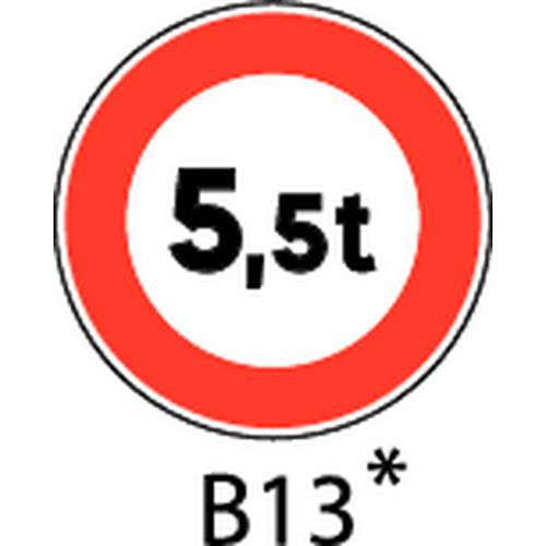 Panel de señalización - B13 - Debe indicarse el peso máximo