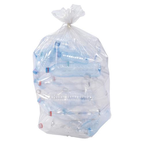 Bolsa de basura transparente - 80 % de material reciclado