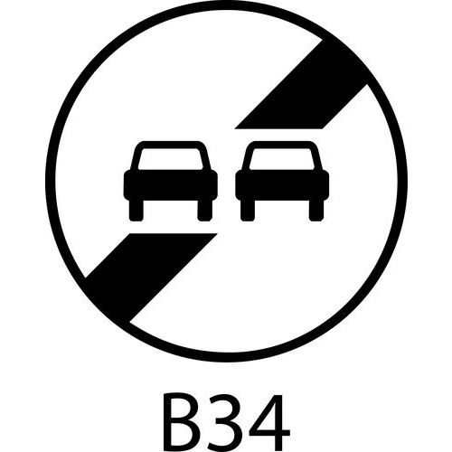 Panel de señalización - B34 - Fin de la prohibición de adelantamiento