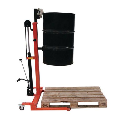 Elevador de bidones metálico hidráulico - Capacidad 300 kg