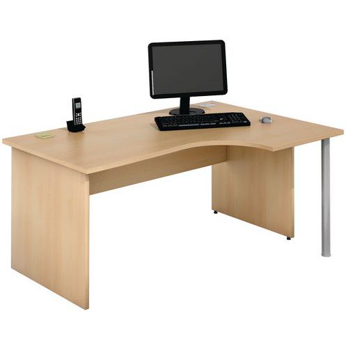 Mesa de oficina compacta - Patas panel - Haya - Manutan Expert