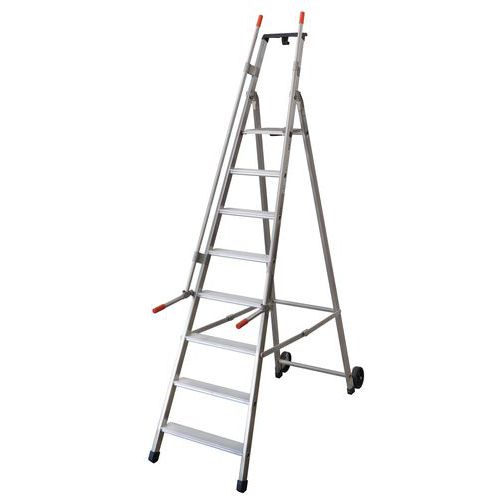 Escalera con rampa de seguridad y ruedas - 5 a 9 peldaños - Facal