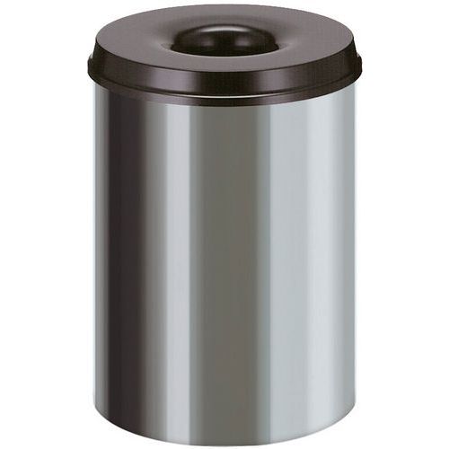Papelera ignífuga inox, de 15 L a 50 L