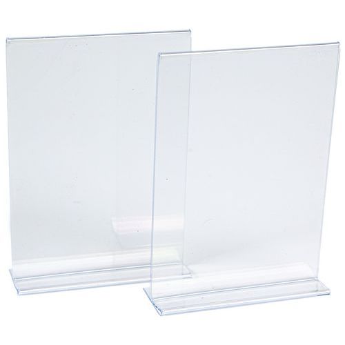 Expositor de mesa transparente en forma de T recto - Manutan Expert