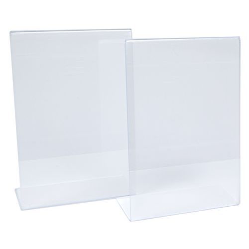 Expositor de mesa transparente en forma de L inclinado - Manutan Expert Expositor de mesa transparente en forma de L inclinado - Manutan Expert