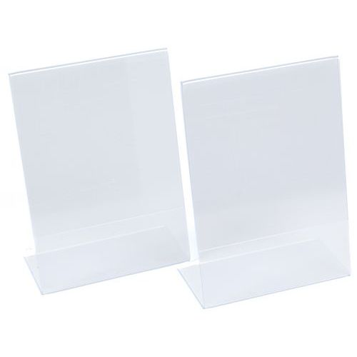 Expositor de mesa transparente en forma de L inclinado - Manutan Expert Expositor de mesa transparente en forma de L inclinado - Manutan Expert