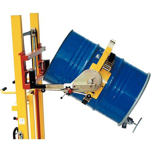 Volteador de barriles para carretilla elevadora - Capacidad de carga de 300 y 600 kg