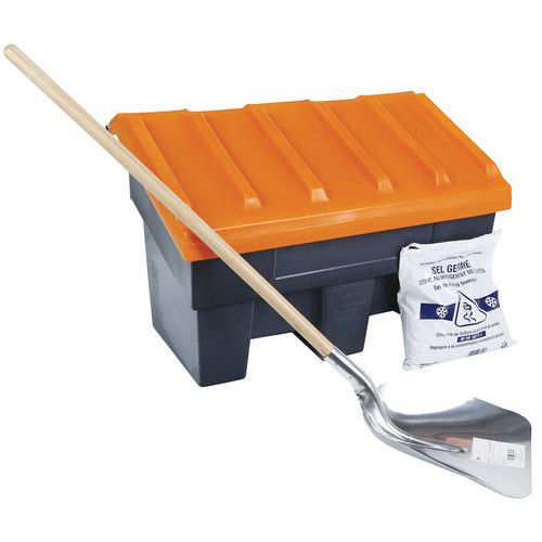 Kit de nieve: 10 sacos de sal de 10 kg + 1 cajón para sal + 1 pala para nieve gratuita Kit de nieve: 10 sacos de sal de 10 kg + 1 cajón para sal + 1 pala para nieve gratuita