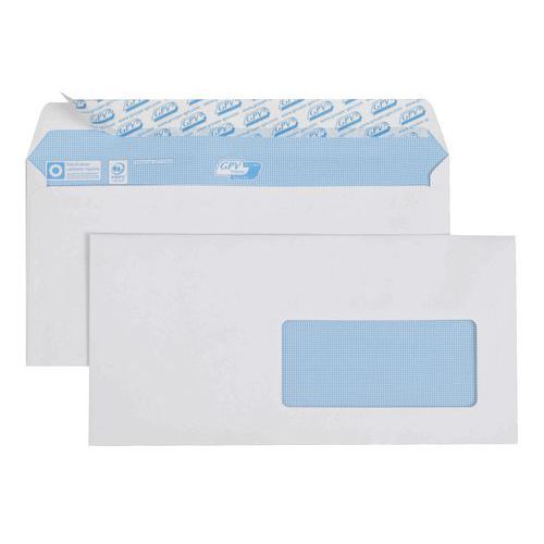 Sobre blanco con ventana, 90 g - Caja de 500
