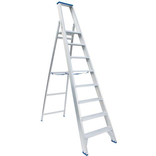 Escalera portátil industrial plegable de aluminio - Acceso simple