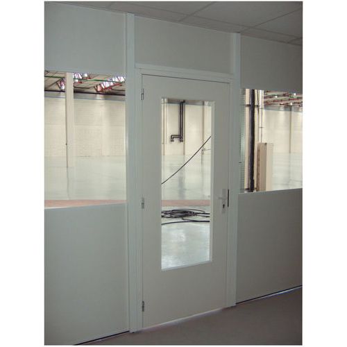 Puerta batiente para cerramiento de taller de melamina - Panel macizo - Altura 3,03 m