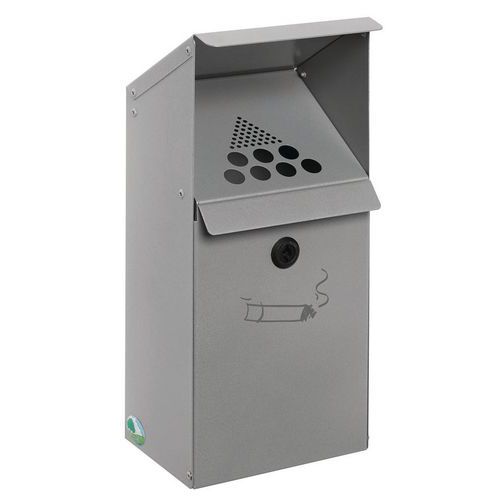 Cenicero de pared de acero - Con soporte - 3,7 L