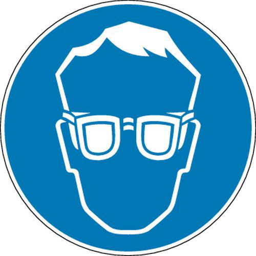 Señal de obligación - Uso de gafas de seguridad obligatorio - Rígida Señal de obligación - Uso de gafas de seguridad obligatorio - Rígida