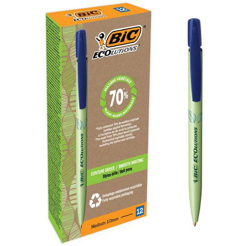 Lote de 12 bolígrafos de punta media BIC Media Clic Bio Based - BIC