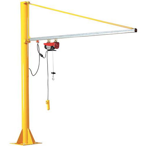 Grúa pivotante con pluma triangular sobre columna - Capacidad de 100 kg