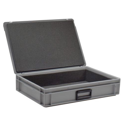 Caja-maletín Rako con tapa - Interior de espuma - 300 mm de longitud