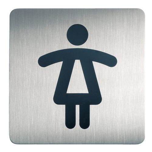 Pictograma de diseño cuadrado para lavabos - Señoras