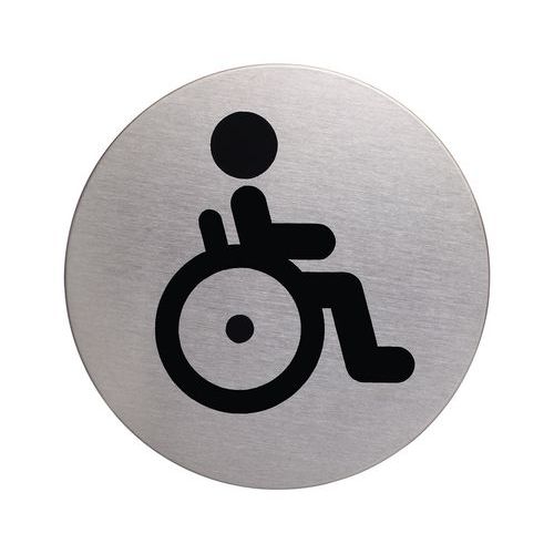 Pictograma redondo Ø 83 mm - Personas con discapacidad - Durable