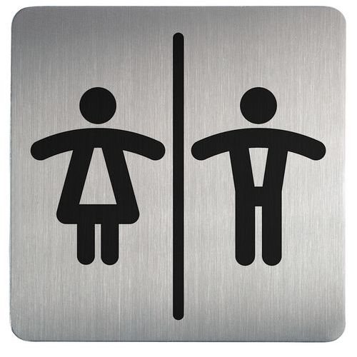 Pictograma de diseño cuadrado para lavabos - Hombres y mujeres
