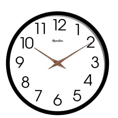 Reloj analógico negro de diseño ecológico Manutan - Manutan Expert