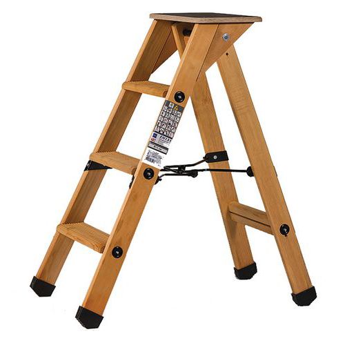 Escalera profesional de madera Lyonnais - 3 a 6 peldaños - Duarib